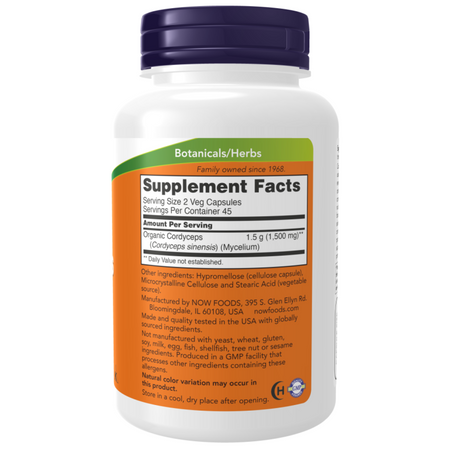 Now Foods Cordyceps 750 mg 90 kapsułek