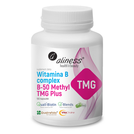 Aliness Witamina B Complex B-50 Methyl TMG Plus 100 kapsułek vege