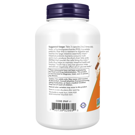 Now Foods Prebiotic Inulin Fiber 180 veg kapsułek