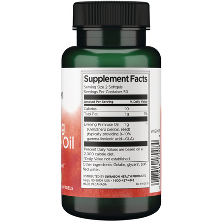 Swanson Olej z Wiesiołka (Evening Primrose Oil) 500 mg 100 kapsułek