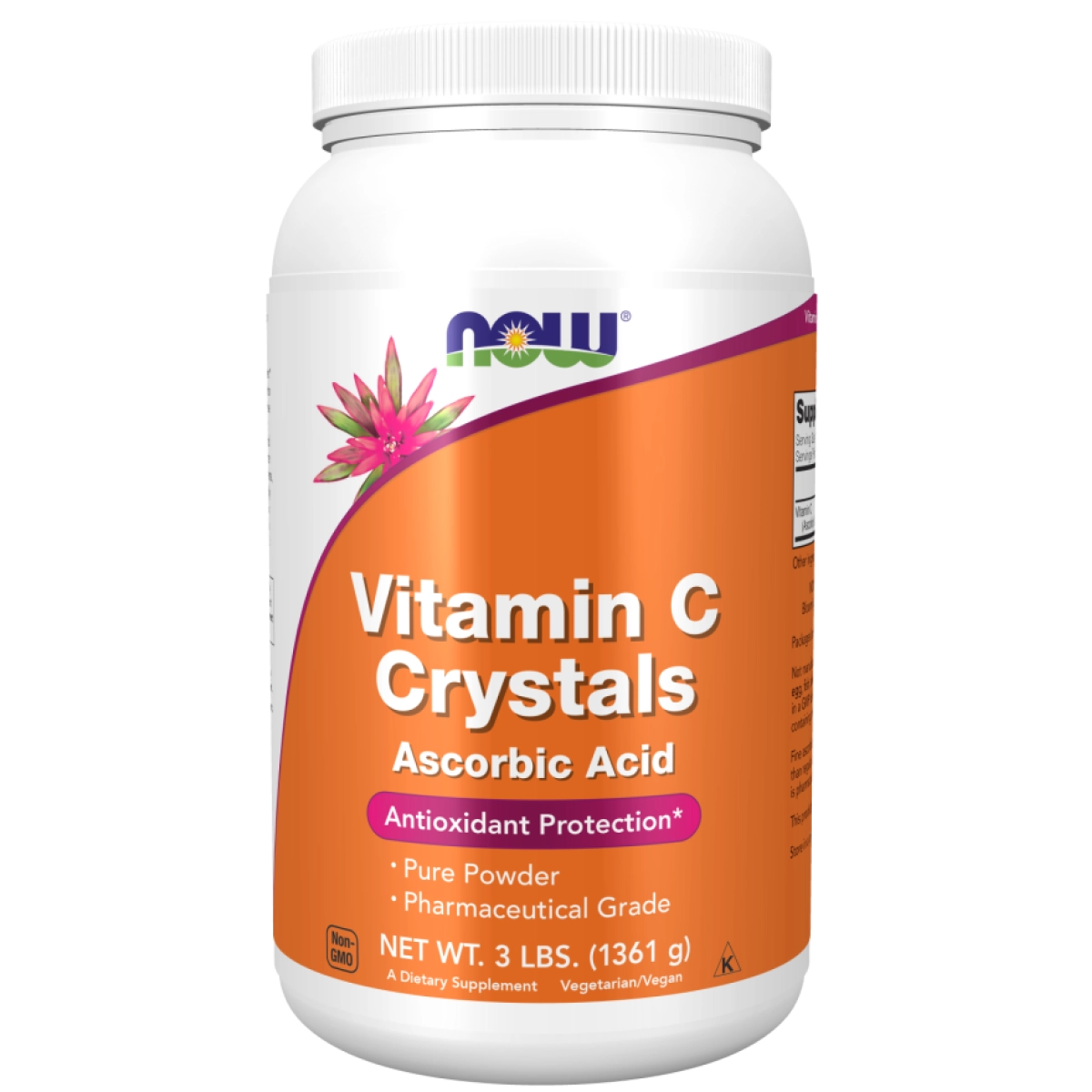 Витамин C в порошке NOW Foods Vitamin C Crystals, аскорбиновая кислота, 1361 г