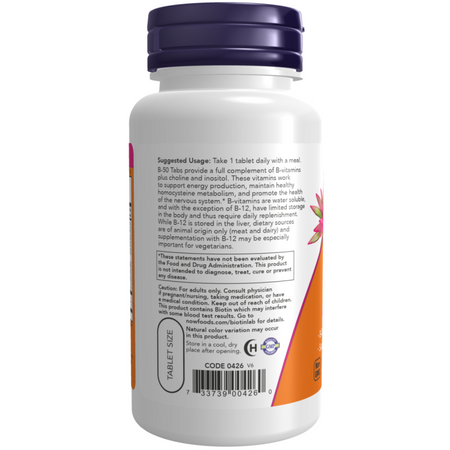 Now Foods Witamina B-50 Complex 250 tabletek