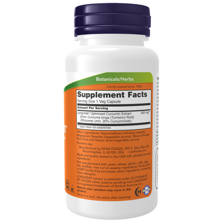 Now Foods CurcuBrain 400 mg 50 kapsułek