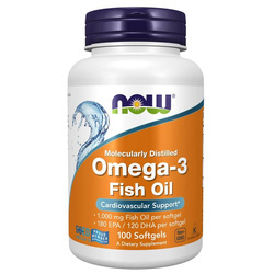 Now Foods Omega-3 Fish Oil Molecularly Distilled 100 kapsułek