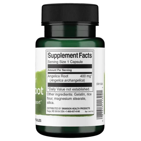 Swanson Dzięgiel (Angelica) 400 mg 60 kapsułka