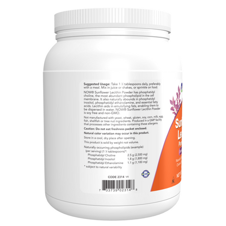Now Foods Lecytyna Słonecznikowa Puder 454 g