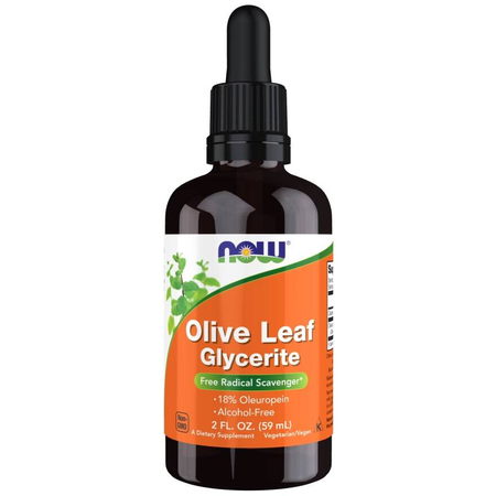 Now Foods Olive Leaf Glycerite 18% Liquid 59 ml krople