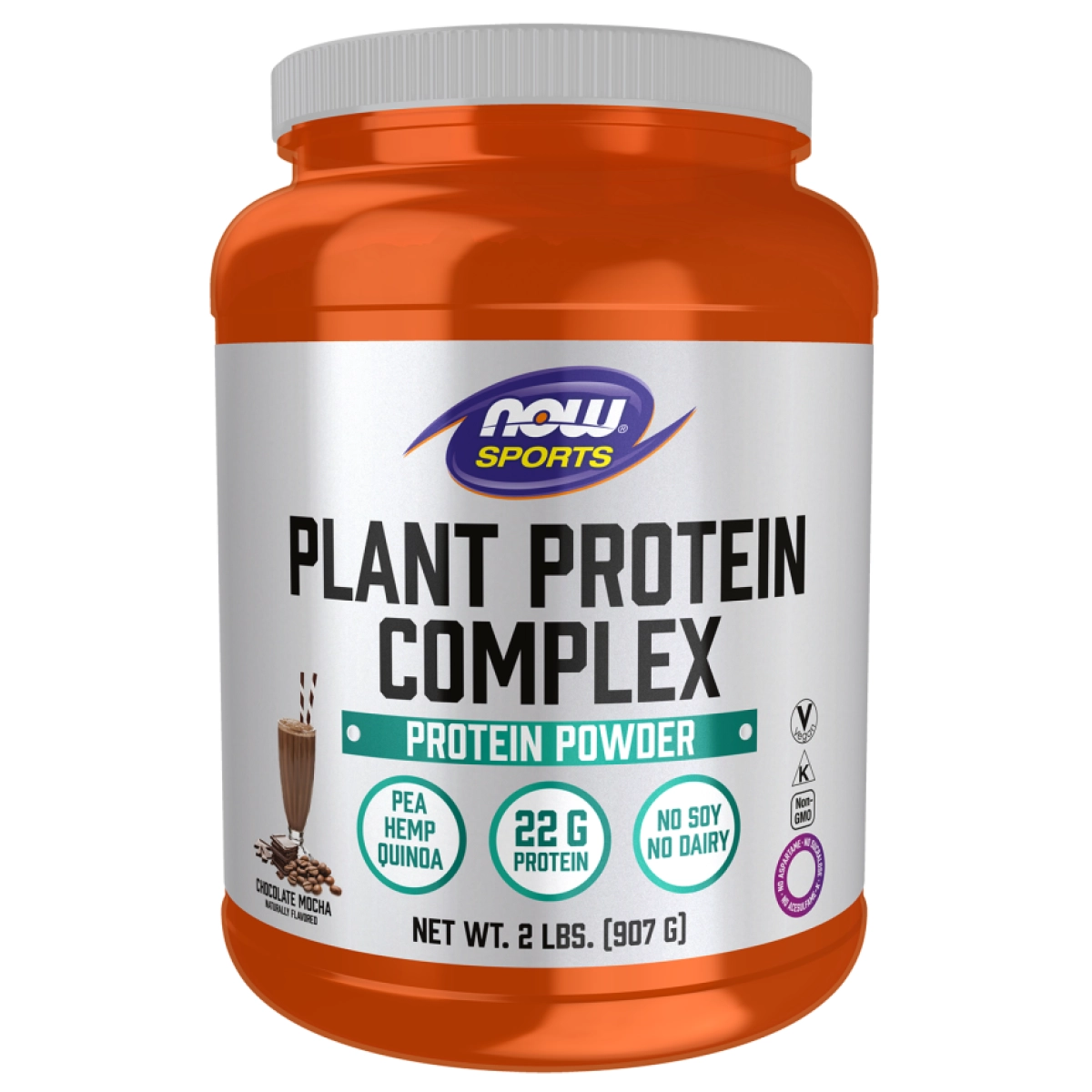 Растительный протеин NOW Foods Sports Plant Protein Complex, горох, конопля и киноа, 907 г