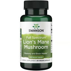 Swanson Full Spectrum Lion’s Mane Mushroom 500 mg 60 kapsułek