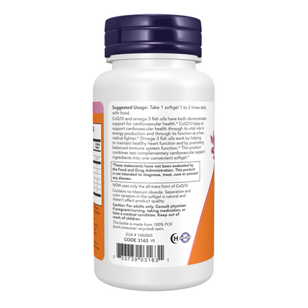 Now Foods Koenzym Q10 60 mg Fish Oil 60 kapsułek