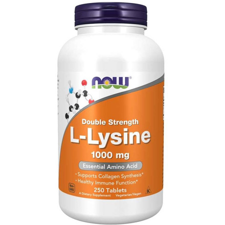 Now Foods L-Lysine 1000 mg Double Strength 250 tabletek