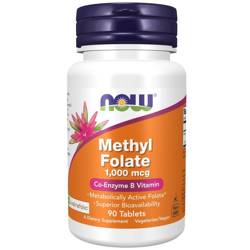 Now Foods Kwas Foliowy Methyl Folate 1000 mcg 90 tabletek