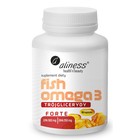 Aliness Fish Omega 3 FORTE Trójglicerydy EPA 500 mg DHA 250mg 90 kapsułek