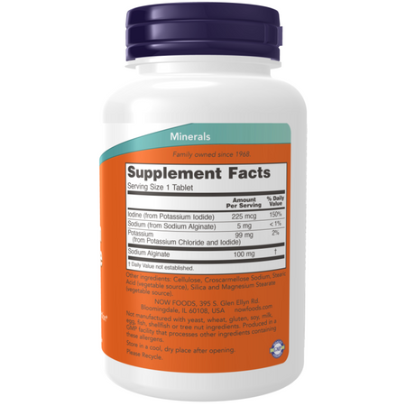 Now Foods Potassium plus Iodine 180 tabletek