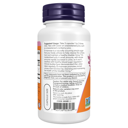 Now Foods D-Mannose Urinary Support 500 mg 240 kapsułek