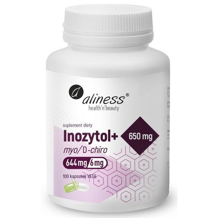Aliness Inozytol+ Myo D-Chiro 650 mg 100 kapsułek vege