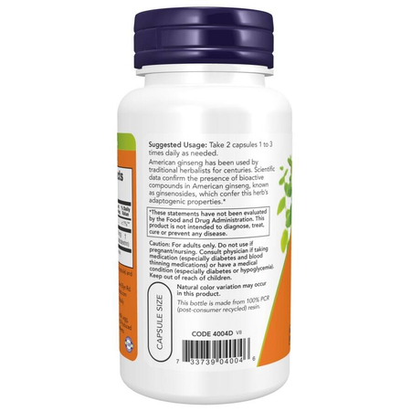 Now Foods American Ginseng Extract 100 kapsułek