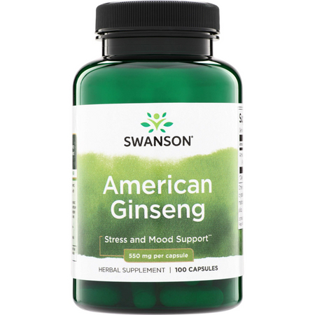 Swanson Żeń-szeń Amerykański (American Ginseng) 550 mg 100 kapsułek