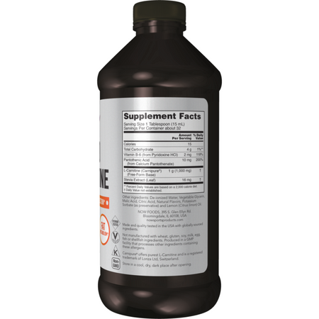 Now Foods L-Carnitine Liquid 1000 mg Citrus 473 ml
