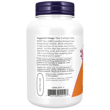 Now Foods Lecytyna Sojowa bez GMO 1200 mg 400 kapsułek