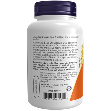 Now Foods Hemp Seed Oil 1000 mg 120 kapsułek