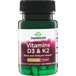 Swanson Witamina D3 2000 iu + K2 MK7 75 mcg 60 veg kapsułek