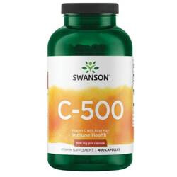 Swanson Witamina C 500 mg z Dziką Różą 400 kapsułek