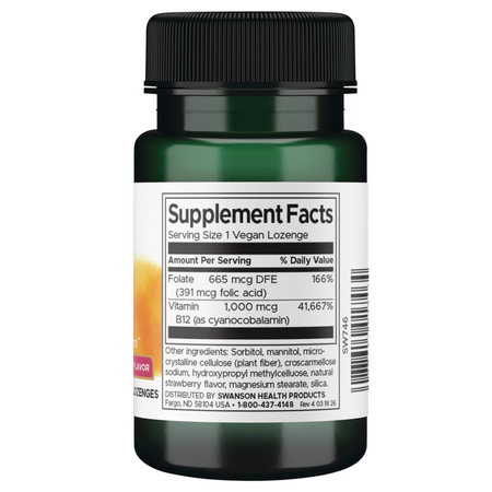 Swanson Witamina B12 1000 mcg 100 tabletek do ssania