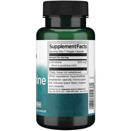 Swanson L-Ornityna 500 mg 60 kapsułek