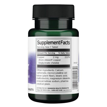 Swanson Chelat Miedź 2 mg 300 tabletek
