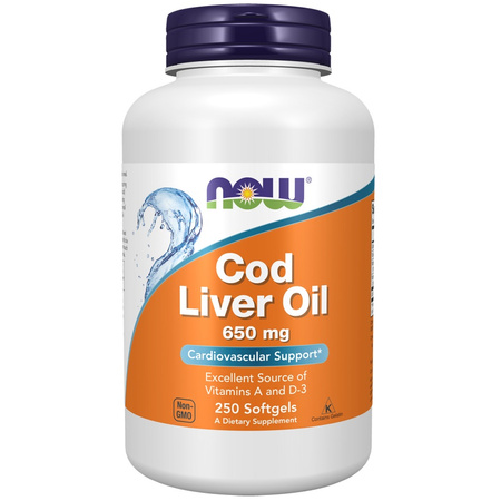 Now Foods Cod Liver Oil 650 mg 250 kapsułek