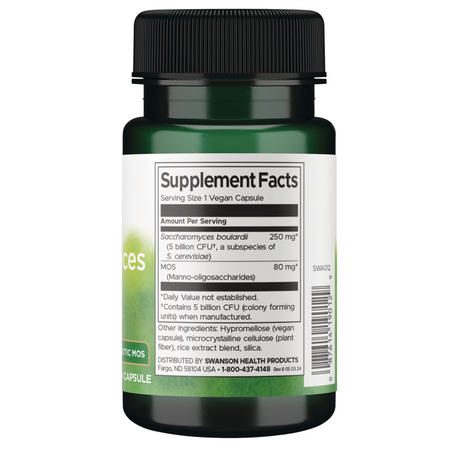 Swanson Probiotyk Saccharomyces Boulardii 30 vega kapsułek