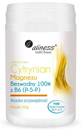 Aliness Cytrynian Magnezu + Witamina B6 (P-5-P) 250 g proszek