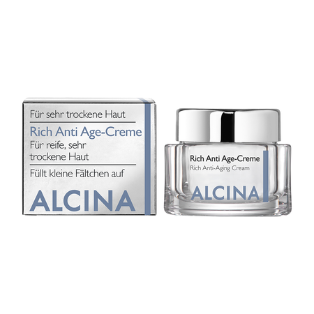 ALCINA For dry skin Rich Anti-Age Cream – bogaty krem przeciwstarzeniowy do skóry dojrzałej, bardzo suchej, 50 ml