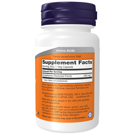 Now Foods Glutathione 250 mg 120 veg kapsułek