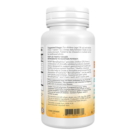 Now Foods Probiotyk BerryDophilus Kids 60 tabletek