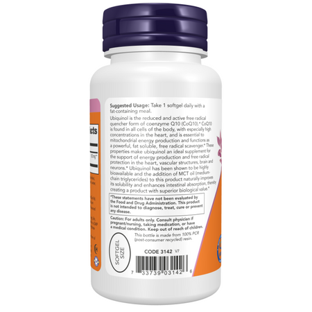Now Foods Ubiquinol Koenzym Q10 100 mg 120 kapsułek