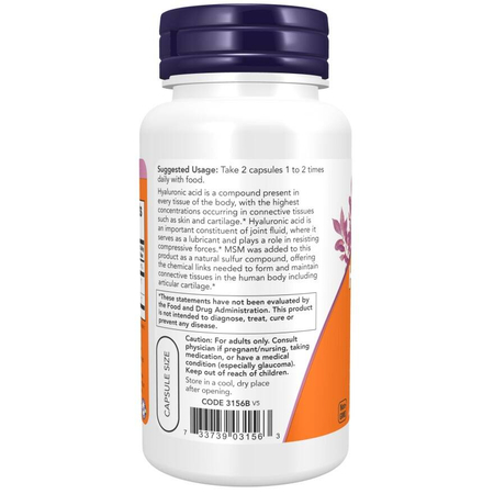 Now Foods Hyaluronic Acid 50 mg 120 kapsułek