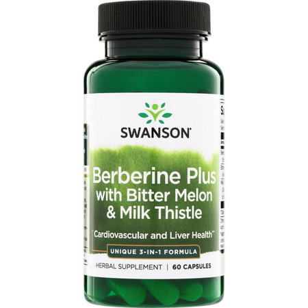 Swanson Berberine Plus Bitter Melon, Milk Thistle 60 kapsułek