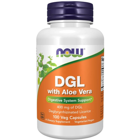 Now Foods DGL with Aloe Vera 400 mg 100 kapsułek