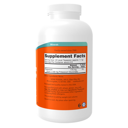 Now Foods Glukonian Potasu Puder 454 g
