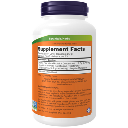 Now Foods Maca Pure Powder Puder 198 g