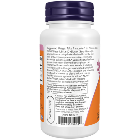 Now Foods Beta 1,3/1,6- D -Glucan 100 mg 90 veg kapsułek