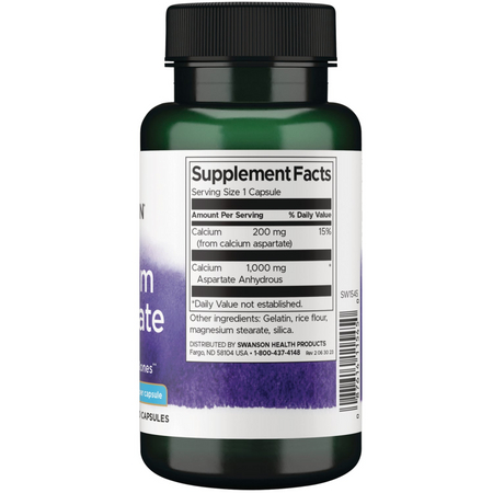 Swanson Asparaginian Wapnia 200 mg 60 kapsułek