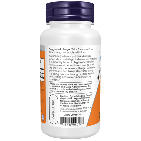Now Foods L-Carnosine 500 mg 100 veg kapsułek