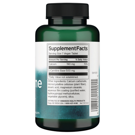 Swanson L-Karnityna 500 mg 100 tabletek
