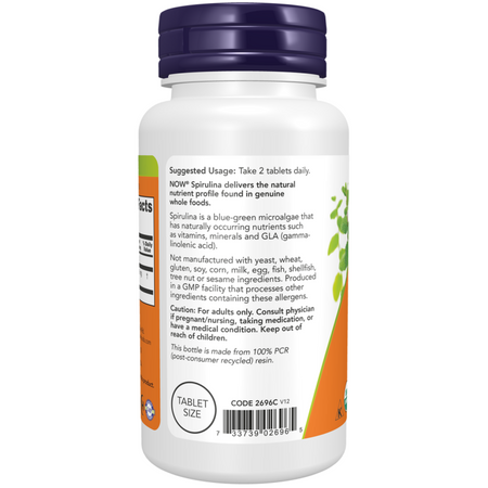Now Foods Spirulina 500 mg 100 tabletek