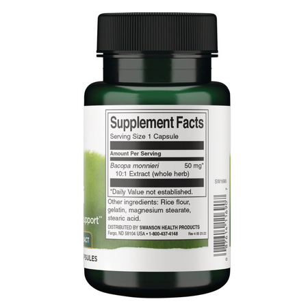Swanson Bacopa Monnieri - 10:1 Extract 50 mg 90 kapsułek