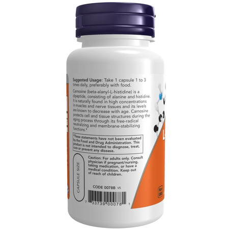 Now Foods L-Carnosine 500 mg 100 veg kapsułek