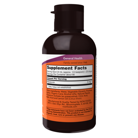 Now Foods Melatonina Liquid 59 ml krople